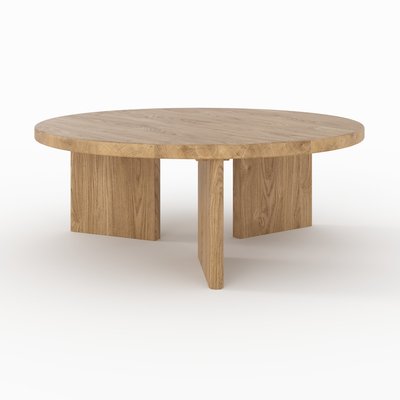 Table basse ronde en bois massif de mindi - GALIA MAISON PAVANE