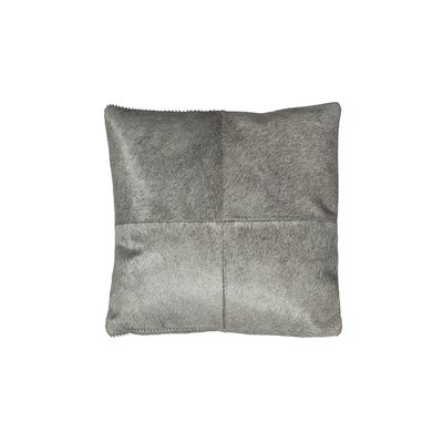 Housse de coussin en coton et cuir 30x30 SIA DECO