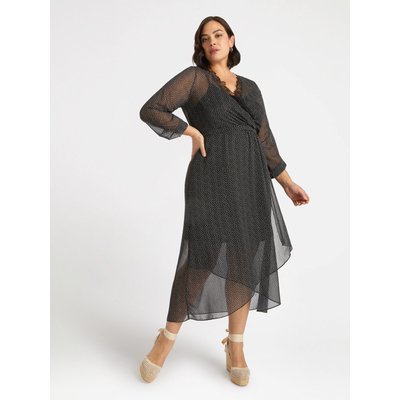 Robe en georgette à pois avec fond de robe intégré FIORELLA RUBINO