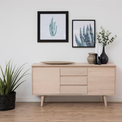 Bahut style scandinave plaqué chêne 2 portes et 3 tiroirs L150 - NOGANA HELLIN, DEPUIS 1862