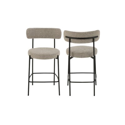 Chaises de bar en métal noir et bouclette (lot de 2) - GERDA HELLIN, DEPUIS 1862
