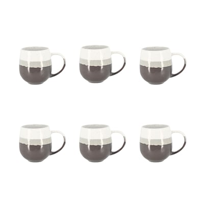 Lot de 6 mugs en grès 44cl, RIGA NOVASTYL