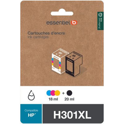 Cartouche d'encre H301 XL Noir + 3 couleurs ESSENTIEL B