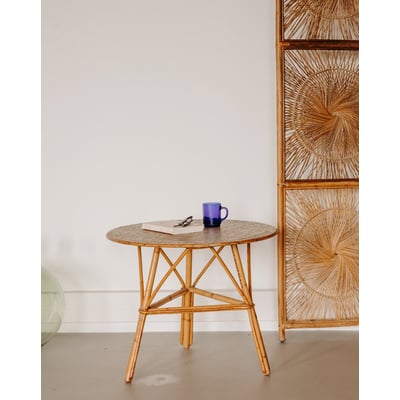 Table basse au plateau en liège Léonie N°1571 - Bon état DEBONGOUT