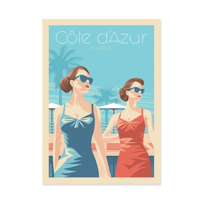 Affiche d’art 50 x 70 cm - Cote d'Azur Ladies - Olahoop Travel Posters WALL EDITIONS