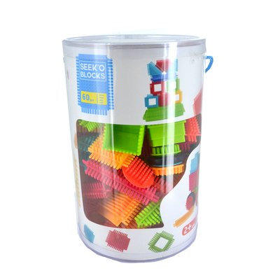 Blocs De Construction Seek'o Blocks : Tube De 60 Pièces BRISTLE BLOCKS