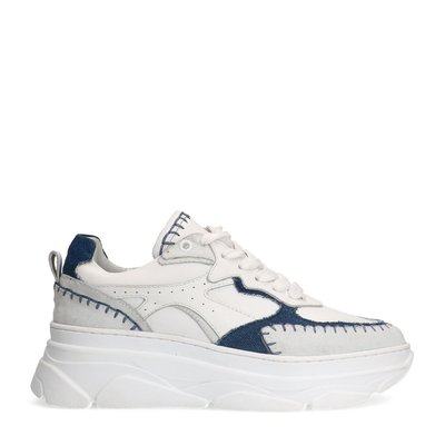 Baskets en cuir chunky avec détails denim SACHA