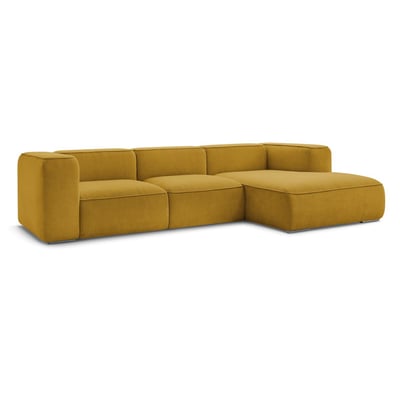 Canapé d'angle fixe 4 places en tissu texturé, ZEPHYR BOBOCHIC