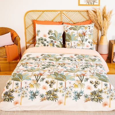 Parure de lit - housse de couette avec taies en coton EDEN