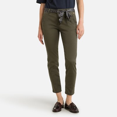 Pantalon chino kaki femme clearance