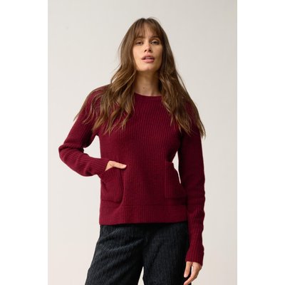 Pull Col Rond 4 Fils Cranberry Chiné Inaya JUST CASHMERE