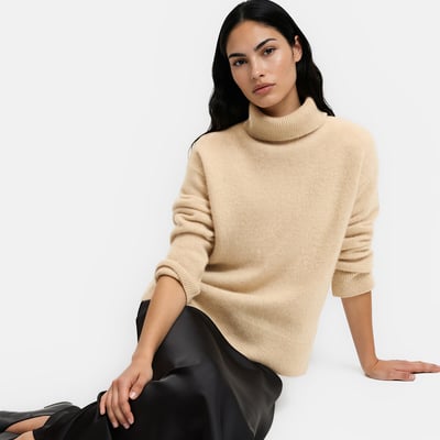 Pull en cachemire col roulé en grosse maille LA REDOUTE COLLECTIONS