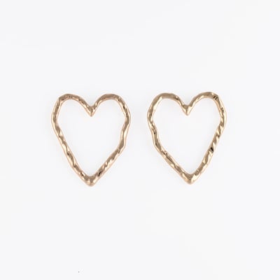 Boucles d'oreilles cœurs martelés dorés BALABOOSTE