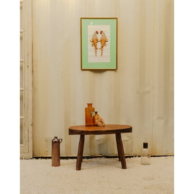 Table d'appoint en bois foncé Francine N°1698 - Bon état DEBONGOUT