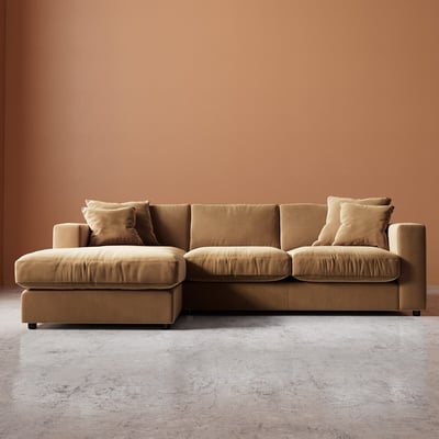 Althaea Easy Velvet Corner Chaise Sofa SWOON