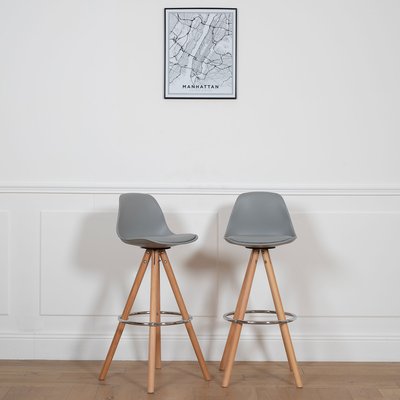 Tabourets scandinaves, lot de 2, TOBIAS HAPPY GARDEN