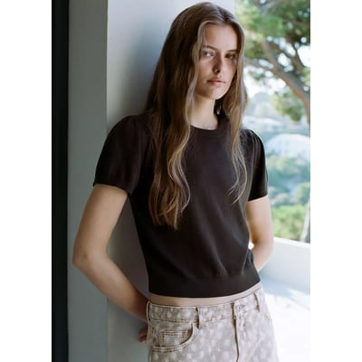 Pull en maille à manches courtes MANGO TEEN