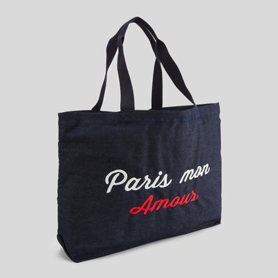 Tote bag brodé en coton BIO GOTS MONOPRIX