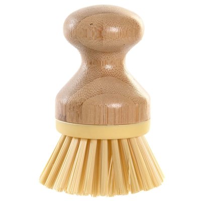 Brosse vaisselle bambou et plastique 9.5x9.5x7cm WADIGA