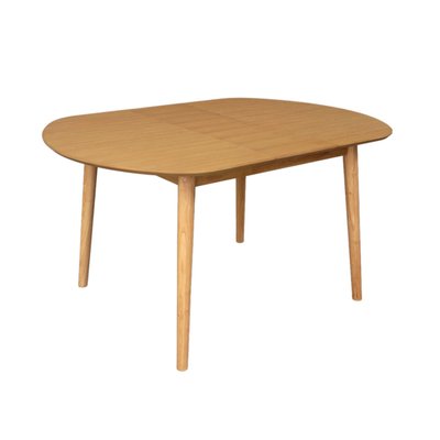 Table à manger ovale extensible bois d'hévéa et placage chêne 4-6 places LISA SWEEEK