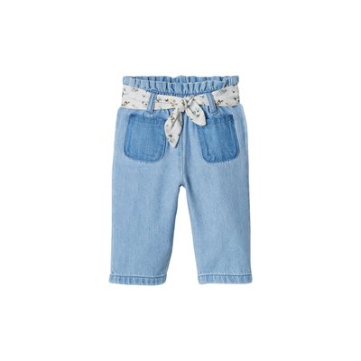 Jean large en denim ceinture en tissu VERTBAUDET