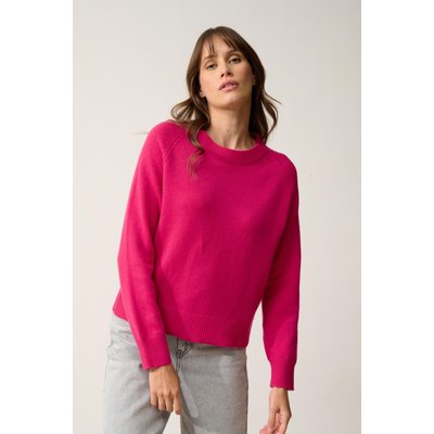 Pull Col Rond 4 Fils Fuchsia Kona JUST CASHMERE