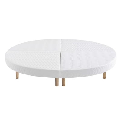 Sommier rond tapissier blanc 215 cm SOMEO