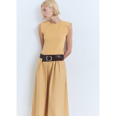 Robe midi tissu combiné MANGO