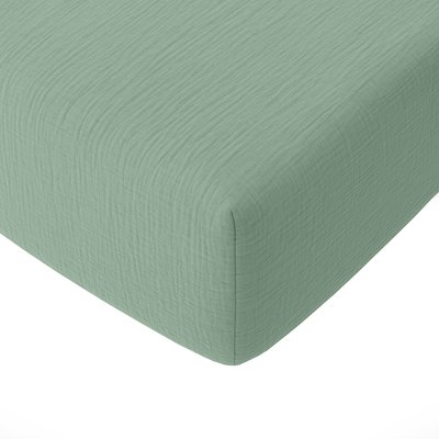 Drap housse gaze de coton bonnet 30 cm uni, Pur BATON ROUGE