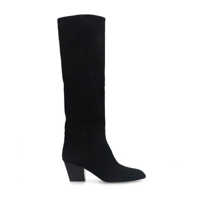 Bottes hautes en daim à talon SACHA