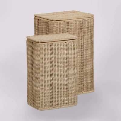 Panier à linge rectangulaire rotin lot de 2 KOK