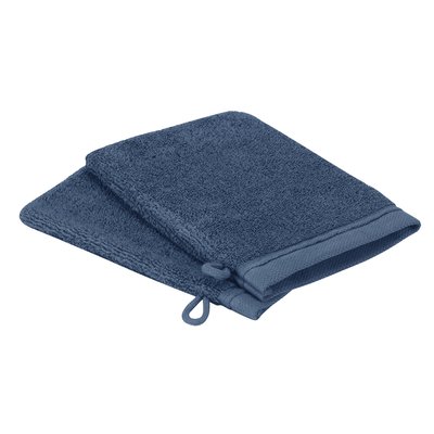 Lot de 2 gants de toilette en coton bio, DOUCEUR NATURE BLANC CERISE
