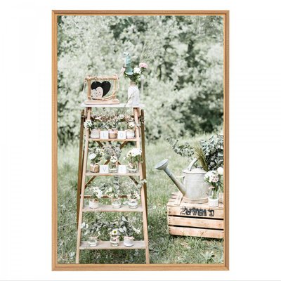 Tableau Mural Mat Encadré Escabeau Deco CHARME ROMANTIQUE CEANOTHE