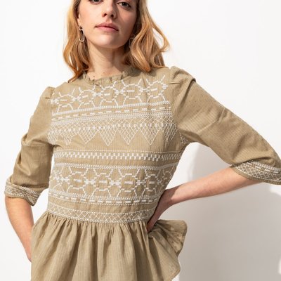 Blouse plumetis brodée PROMOD
