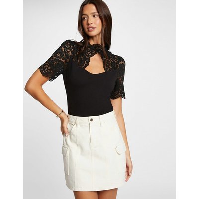 T-shirt col montant, manches courtes MORGAN