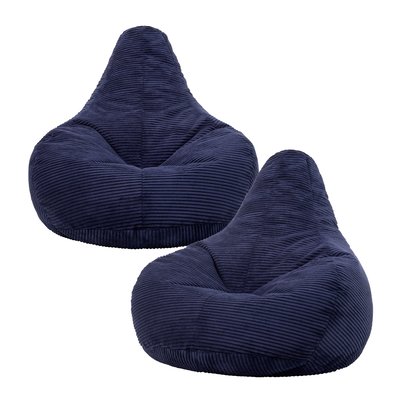 Lot de 2 poufs inclinables velours côtelé Oeko-Tex® - DALTON ICON