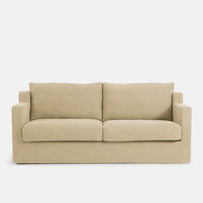 Canapé droit déhoussable, 2, 3 ou 4 places, en coton et lin, LINETTO LA REDOUTE INTERIEURS