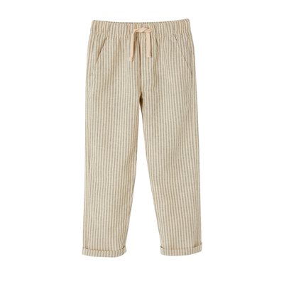 Pantalon rayé forme loose coton/lin VERTBAUDET
