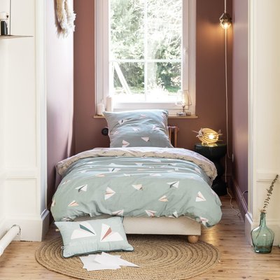 Parure de lit coton imprimé Petits papiers TERRE DE NUIT