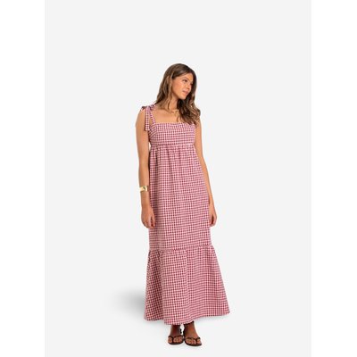 Robe midi à bretelles et volants THE-ARE