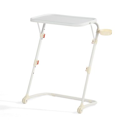 Bout de canapé pliable et réglable en hauteur en plastique et acier, BASELINE MEUBLES COSY