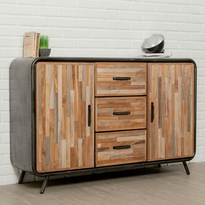Buffet en teck recyclé et métal 140 cm FUSION PIER IMPORT
