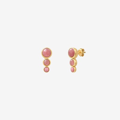 Boucles d'oreilles dorées rhodochrosite - andrea CAROLINE NAJMAN