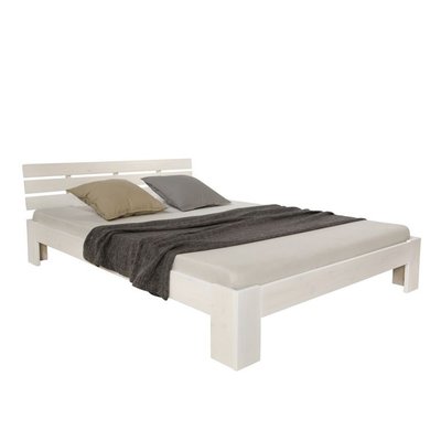 Lit double avec matelas sommier à lattes gris 120x200 HOMESTYLE4U