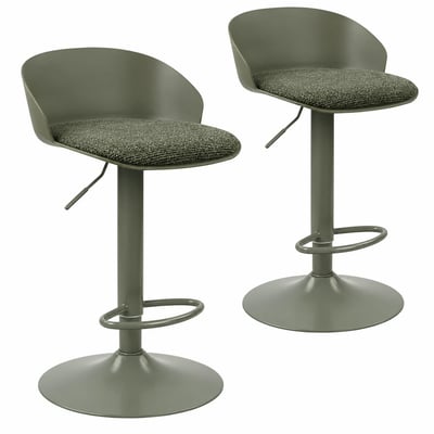 Tabouret de bar réglable, métal et tissu (lot de 2) LEEDS PIER IMPORT