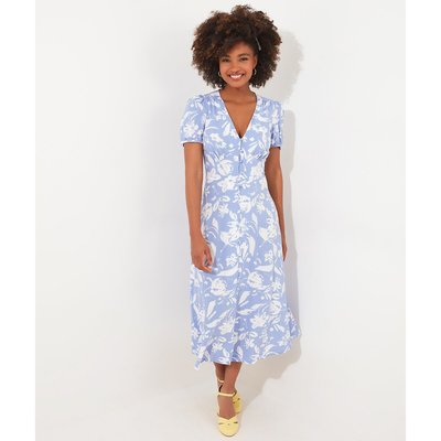 Elise Floral Midi Dress with V-Neck JOE BROWNS