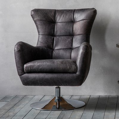 Bihar Leather Swivel Chair SO'HOME