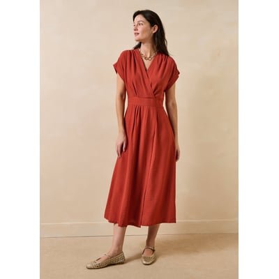 Robe longue cintrée cache-cœur LA FEE MARABOUTEE