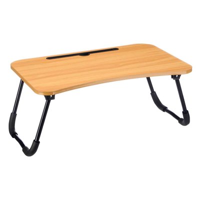 Plateau de lit en bois et métal noir pour ordinateur portable 60x40x26cm WADIGA