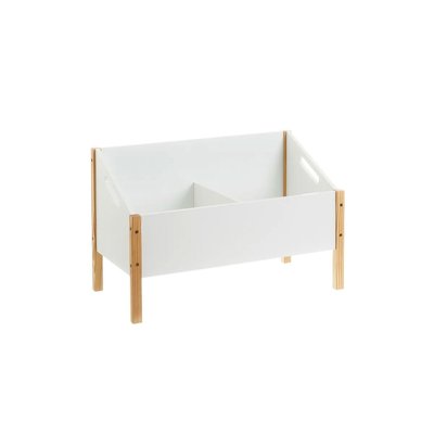 Meuble rangement jouets blanc et bois - 63x33x42cm WADIGA